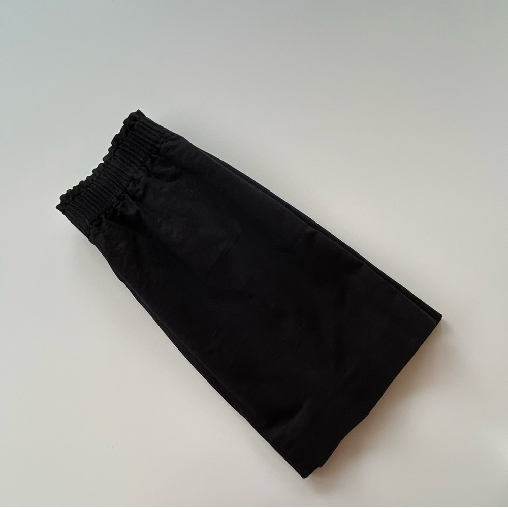 J. Crew Linen Blend Smocked A-Line Skirt, Solid Black Skirt Size: 4 - Picture 6 of 6